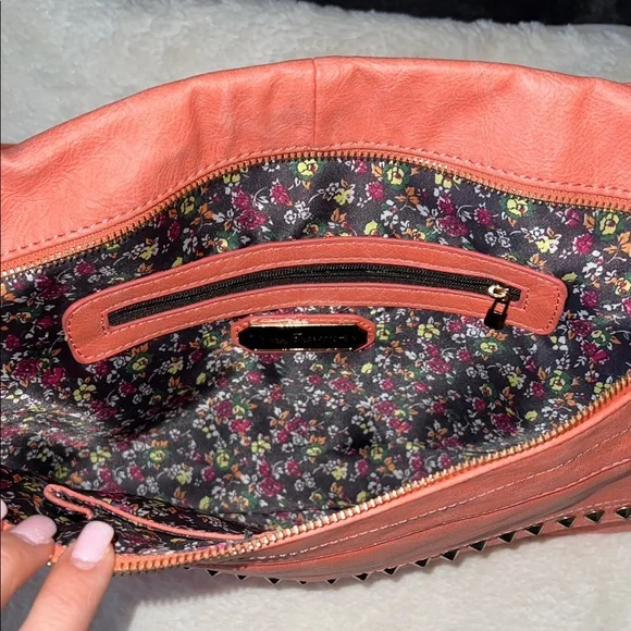 Urban Expressions Coral Crossbody Bag with Gold Accents - Picture 4 of 9